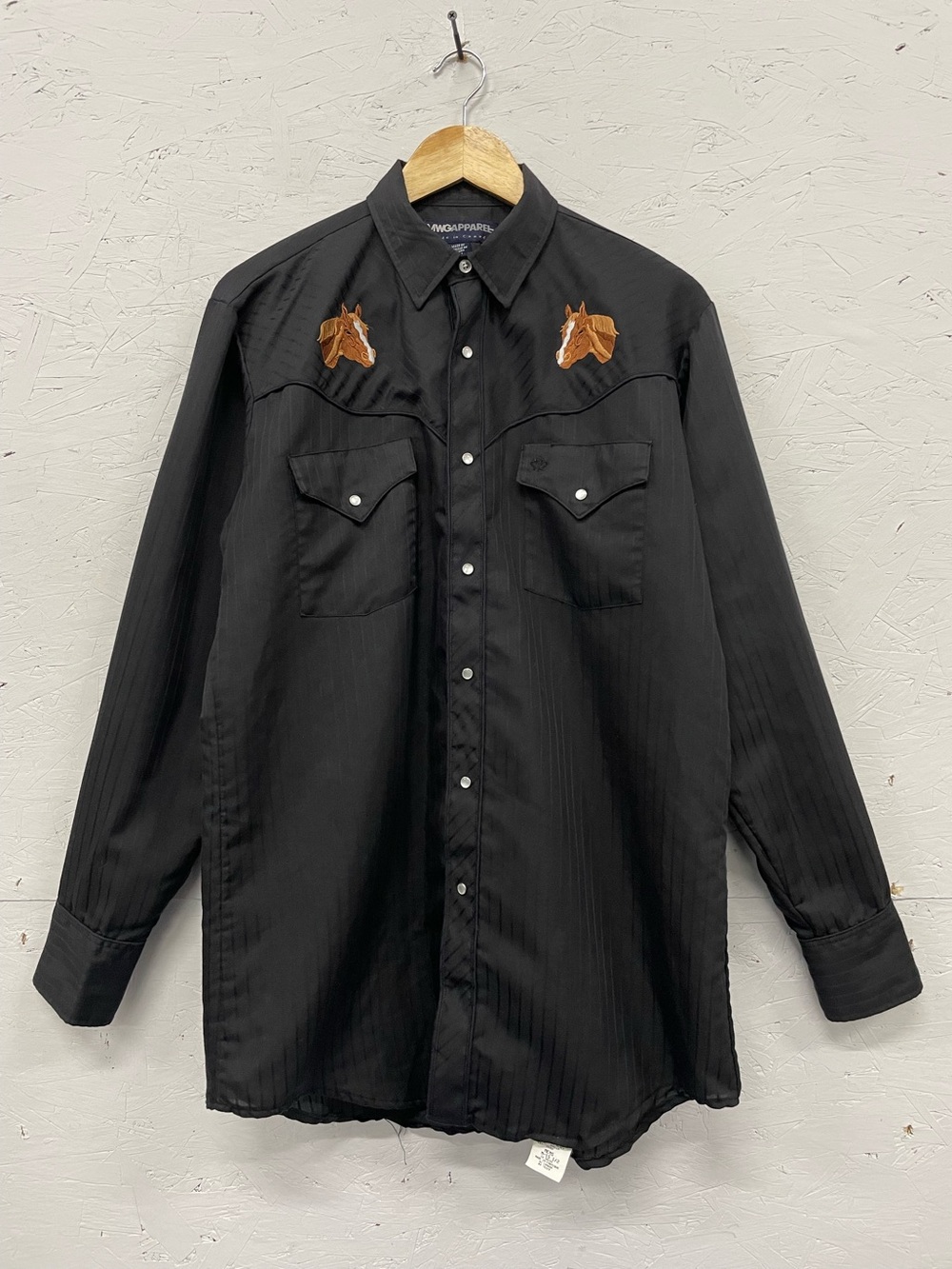 Vintage MWG Apparel Embroidered Western Pearl Snap Shirt, Size 15 1/2